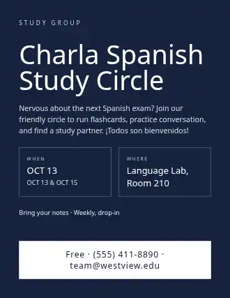 Charla Spanish Study Circle — Study Groups template