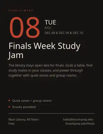 Finals Week Study Jam — Study Groups template