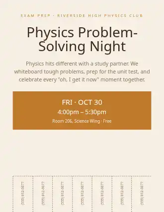 Physics Problem-Solving Night — Study Groups flyer template