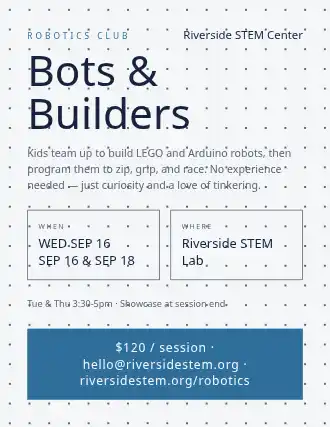 Bots & Builders — After School Programs flyer template