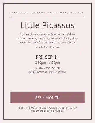 Little Picassos — After School Programs template