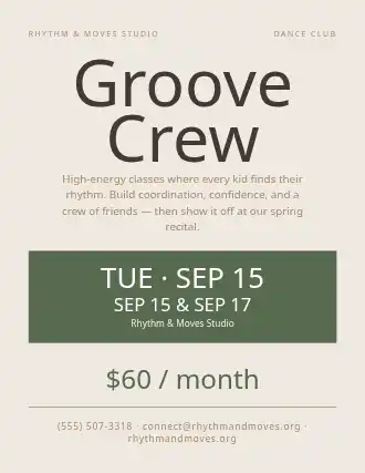 Groove Crew — After School Programs flyer template
