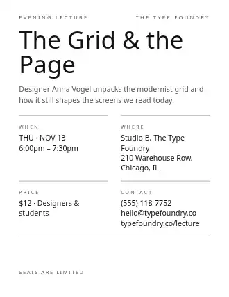 The Grid & the Page — Print Ready template