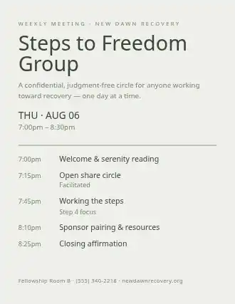 Steps to Freedom Group — Addiction Recovery flyer template