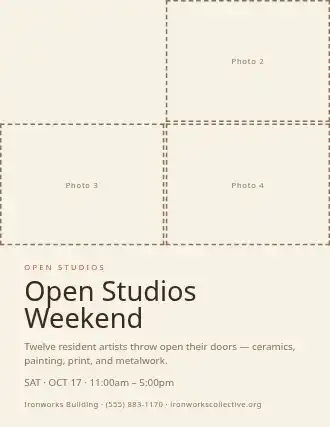 Open Studios Weekend — Artist Studios flyer template