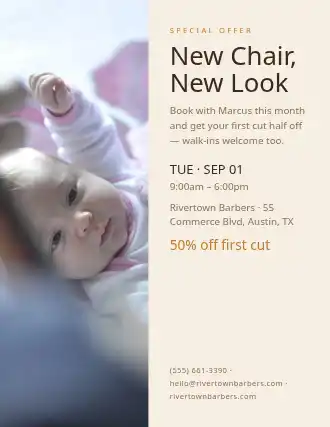New Chair, New Look — Business Promo flyer template