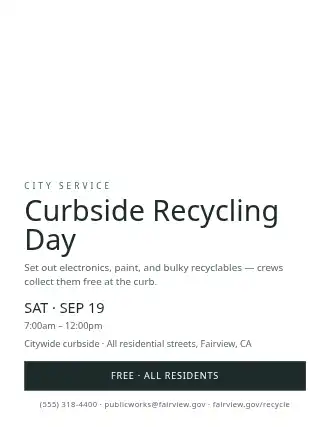 Curbside Recycling Day — City Services flyer template