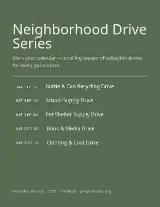 Neighborhood Drive Series — Drives flyer template