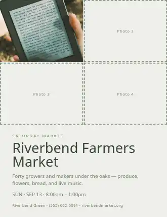 Riverbend Farmers Market — Farmer Markets flyer template