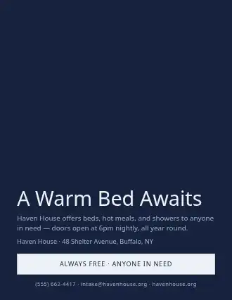A Warm Bed Awaits — Homeless Shelters flyer template