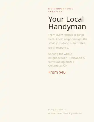 Your Local Handyman — Neighborhood Services flyer template