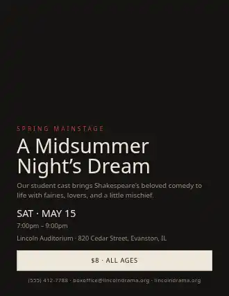 A Midsummer Night’s Dream — School Plays flyer template