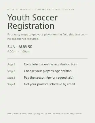 Youth Soccer Registration — Signups flyer template