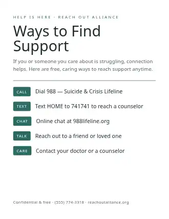 Ways to Find Support — Suicide Prevention flyer template