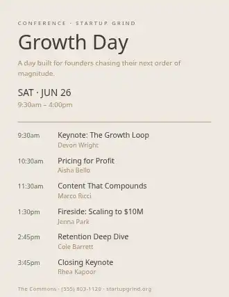 Growth Day — Speakers template