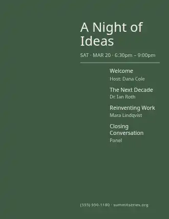 A Night of Ideas — Speakers flyer template