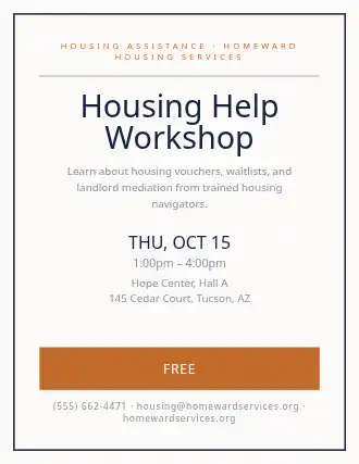 Housing Help Workshop — Social Services flyer template
