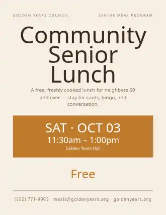 Community Senior Lunch — Social Services template