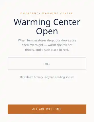 Warming Center Open — Social Services flyer template