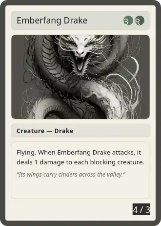 Emberfang Drake — Fantasy TCG — Fantasy TCG template