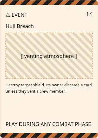 Hull Breach — Sci-fi TCG — Sci-fi TCG gamecard template
