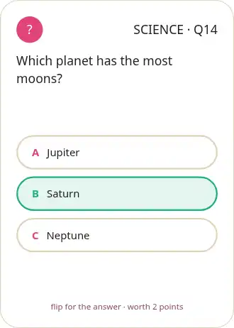 Which planet has the most moons? — Kids & Casual — Kids & Casual template