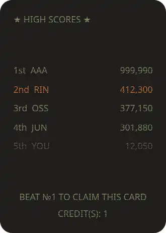 CRT scanline high scores — Retro Arcade — Retro Arcade template