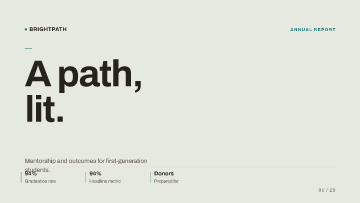 BrightPath — Donors — Donors pitch deck template