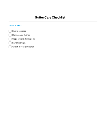 Gutter Care Checklist — Seasonal Maintenance template