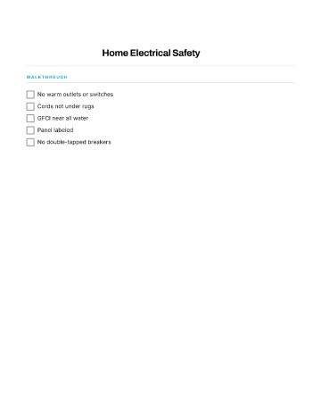 Home Electrical Safety — Systems & Safety template
