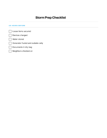 Storm Prep Checklist — Emergencies template