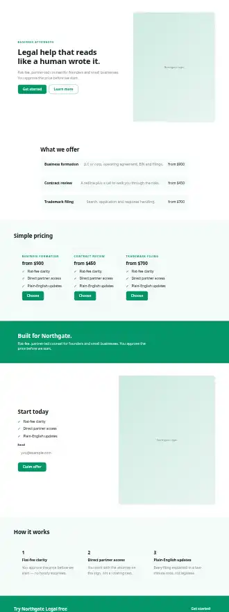 Northgate Legal — Homepages template