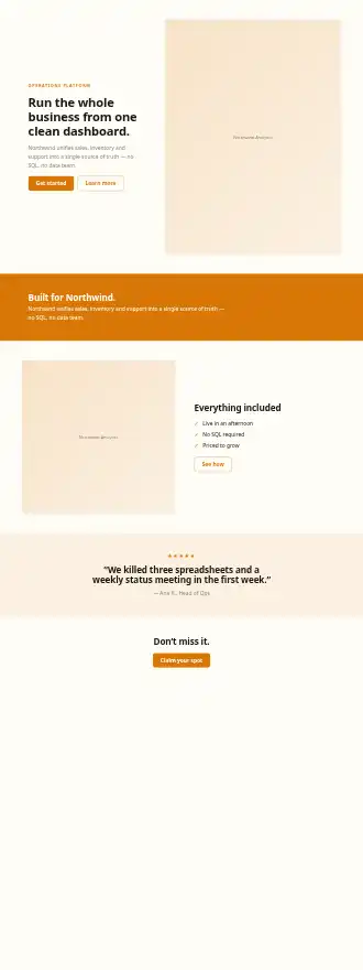 Northwind Analytics — Homepages template