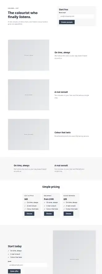 Halo Hair Studio — Homepages template