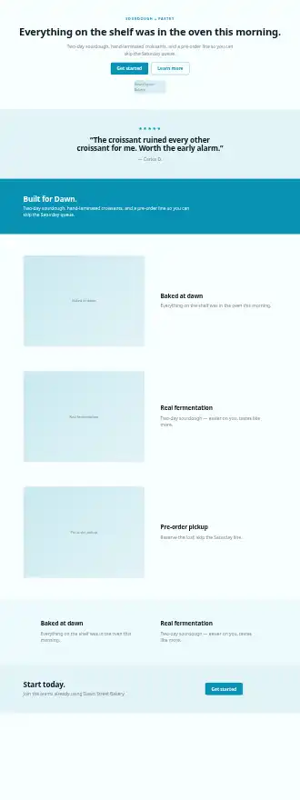 Dawn Street Bakery — Homepages template