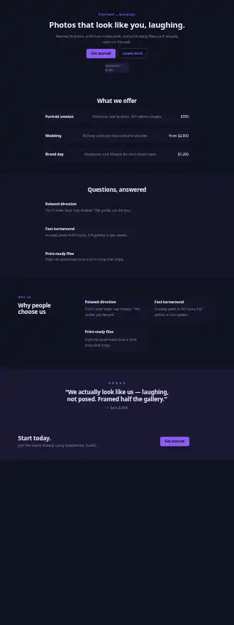Goldenhour Studio — Homepages html5 homepage template