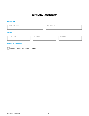 Jury Duty Notification — Leave & Time Off template