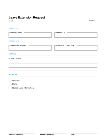 Leave Extension Request — Leave & Time Off template