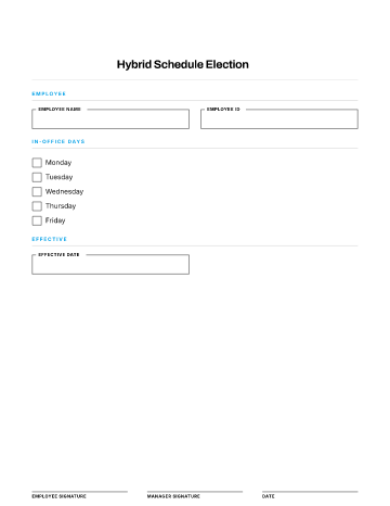Hybrid Schedule Election — Remote & Equipment template