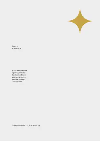 Gala Program Card — Corporate Events invite-events template