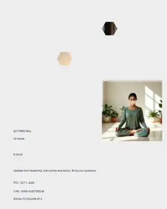 Town Hall Social — Office & Community Socials invite-events template