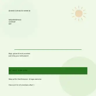 Neighborhood Cleanup Day — Office & Community Socials invite-events template