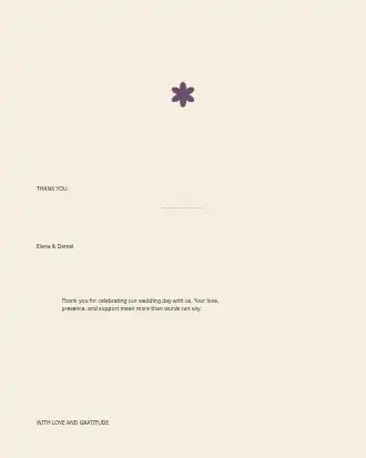 Art Nouveau Wedding — Thank You Card — Parties & Celebrations invite-events template