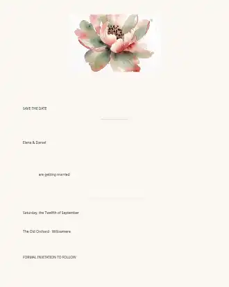Botanical Watercolor Wedding — Save the Date — Parties & Celebrations invite-events template