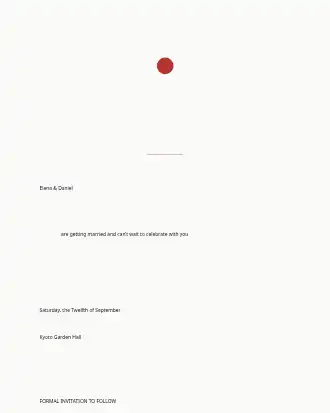 Japanese Minimal Wedding — Save the Date — Parties & Celebrations invite-events template