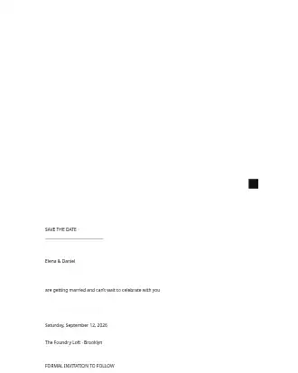 Modern Mono Wedding — Save the Date — Parties & Celebrations invite-events template