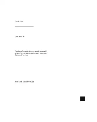 Modern Mono Wedding — Thank You Card — Parties & Celebrations invite-events template