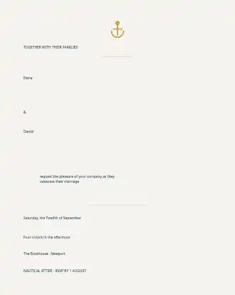 Nautical Navy Wedding — Parties & Celebrations invite-events template