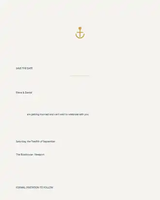 Nautical Navy Wedding — Save the Date — Parties & Celebrations invite-events template