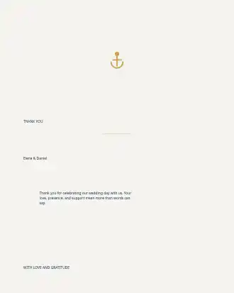 Nautical Navy Wedding — Thank You Card — Parties & Celebrations invite-events template